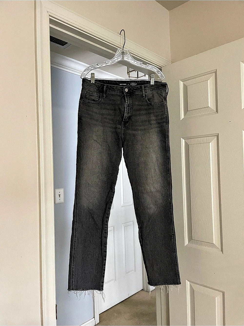 Old Navy High-Waisted Vintage Slim Jeans Gray Waist 12